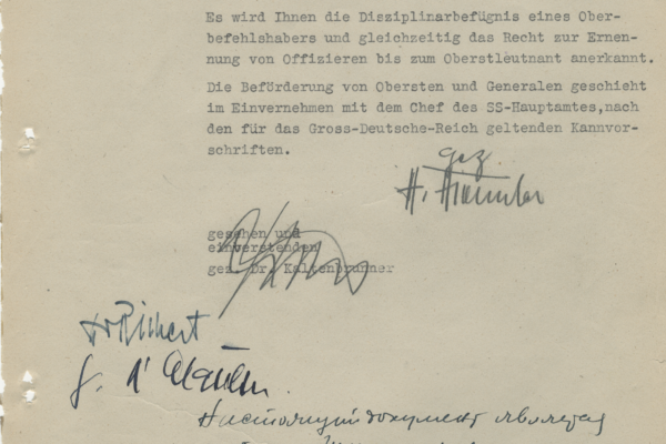 Telegram from Heinrich Himmler to General Vlasov conveying news of General Vlasov’s appointment as Supreme Commander of the Russian divisions 1/28/1945